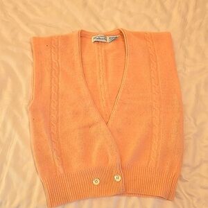 Pink Knit sweater vest Talbots-wool and angora